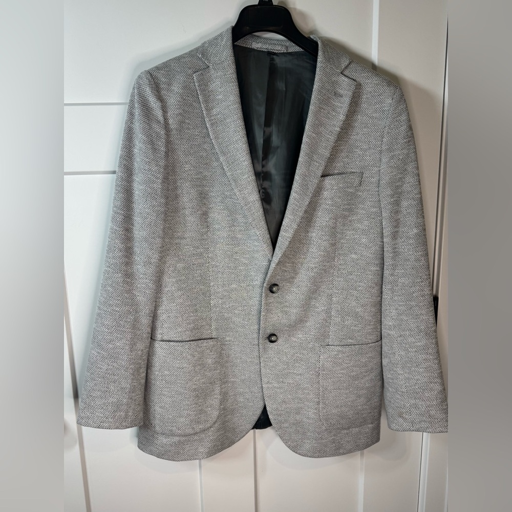 Jos. A. Bank Light Gray Lined, Traveler Motion, Men's Blazer, 44L